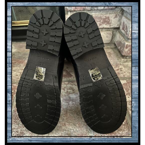 Free People Black Leather Two Buckle Ride Or Die Engineer Boots Size 8.5298 - Picture 5 of 8